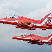 Buy canvas prints of RAF Red Arrows Display Team by J Biggadike