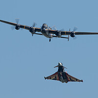Buy canvas prints of Lancaster Bomber and Typhoon by J Biggadike