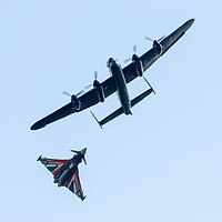 Buy canvas prints of Lancaster Bomber and Typhoon by J Biggadike