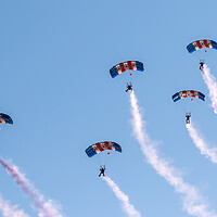 Buy canvas prints of RAF Falcons Parachute Display Team by J Biggadike