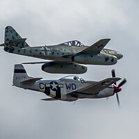 Buy canvas prints of ME262 and P-51 Mustang by J Biggadike
