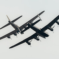 Buy canvas prints of Lancaster and B17 Flying Fortress by J Biggadike