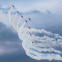 Buy canvas prints of The Royal Air Force Red Arrows by J Biggadike