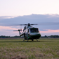 Buy canvas prints of Lynx Mk7 Helicopter Sunset by J Biggadike