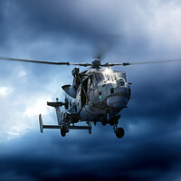 Buy canvas prints of Royal Navy Wildcat Helicopter by J Biggadike