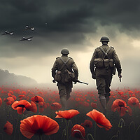 Buy canvas prints of Soldiers Poppy Field by J Biggadike