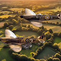 Buy canvas prints of Spitfires of the BBMF by J Biggadike