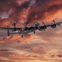 Buy canvas prints of Lancaster Fire in the Sky by J Biggadike