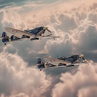 Buy canvas prints of Spitfires Clouds Surfers by J Biggadike