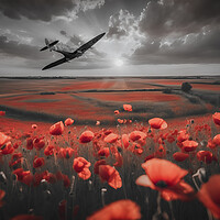 Buy canvas prints of Spitfire Running In Red Pop by J Biggadike