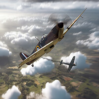 Buy canvas prints of Spitfire In The Fight by J Biggadike