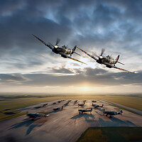 Buy canvas prints of Spitfire Fly By by J Biggadike