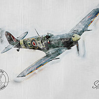 Buy canvas prints of Supermarine Spitfire MK Vc AR501 Painting by J Biggadike