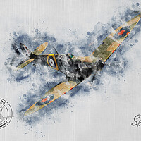Buy canvas prints of Supermarine Spitfire Mk Ia N3200 Painting by J Biggadike