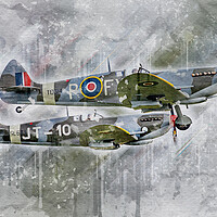 Buy canvas prints of Spitfire TD314 and SL633 by J Biggadike