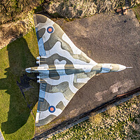 Buy canvas prints of Vulcan Bomber Top View by J Biggadike