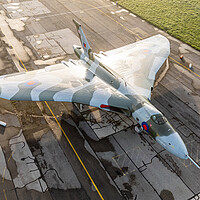 Buy canvas prints of Vulcan Bomber Aerial View by J Biggadike