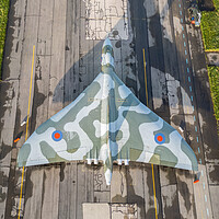 Buy canvas prints of Vulcan Bomber Top View by J Biggadike