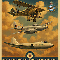 21 Squadron RAF Vintage Poster