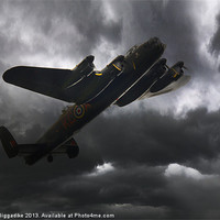Buy canvas prints of Lancaster - Dark Skies by J Biggadike