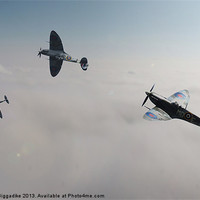 Buy canvas prints of Spitfire Victory Roll by J Biggadike