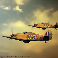 Buy canvas prints of 6 Squadron Hurricanes by J Biggadike