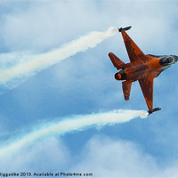 Buy canvas prints of RNLAF F-16 Demo Team by J Biggadike