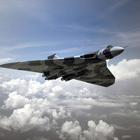 Buy canvas prints of Vulcan Airborne by J Biggadike