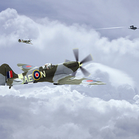Buy canvas prints of Spitfire XIV,  V-1 Hunter by J Biggadike