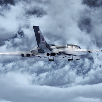 Buy canvas prints of Avro Vulcan Bomber XH558 by J Biggadike