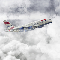Buy canvas prints of British Airways A380 by J Biggadike