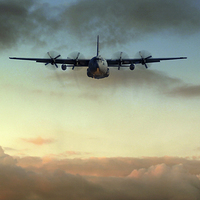 Buy canvas prints of C-130E Inbound by J Biggadike