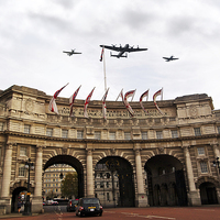 Buy canvas prints of Over Admiralty Arch  by J Biggadike