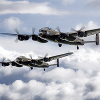 Buy canvas prints of  Flying Lancasters by J Biggadike