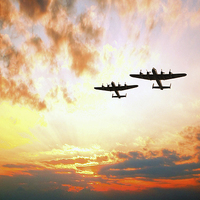 Buy canvas prints of  Lancasters Overhead by J Biggadike