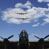 Buy canvas prints of Three Lancasters by J Biggadike