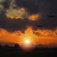 Buy canvas prints of Sunset Fly By  by J Biggadike