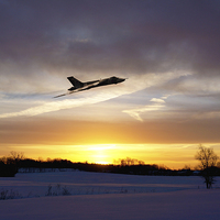 Buy canvas prints of Vulcan Sundown  by J Biggadike