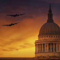 Buy canvas prints of Lancasters over St Pauls  by J Biggadike