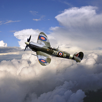 Buy canvas prints of Spitfire Air to Air by J Biggadike
