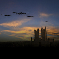 Buy canvas prints of Bombers Over Lincoln  by J Biggadike