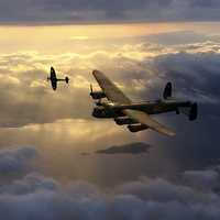 Buy canvas prints of Lancaster Light - Spitfire for Company by J Biggadike