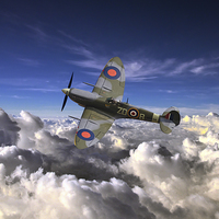 Buy canvas prints of Spitfire Airobatics  by J Biggadike