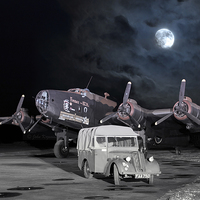 Buy canvas prints of Under a Bombers Moon by J Biggadike