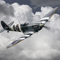 Buy canvas prints of Spitfire Mk Vb AB910  by J Biggadike