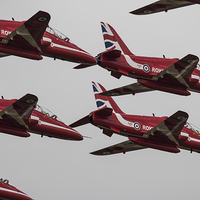 Buy canvas prints of Red Arrows Patchwork by J Biggadike