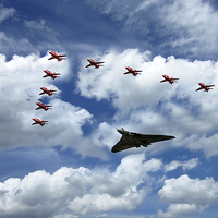 Buy canvas prints of XH558 and The Reds  by J Biggadike