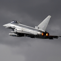 Buy canvas prints of Tooled Up Eurofighter Typhoon by J Biggadike