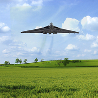 Buy canvas prints of Vulcan Bomber Gods Country by J Biggadike