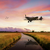 Buy canvas prints of Spitfires Return by J Biggadike